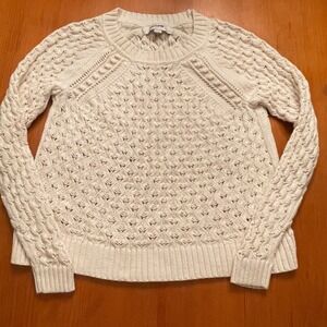 LOFT Cream Petite Small Women's Pullover Long Sleeve Sweater